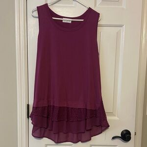 Sleeveless Layered Tunic in Rich Purple